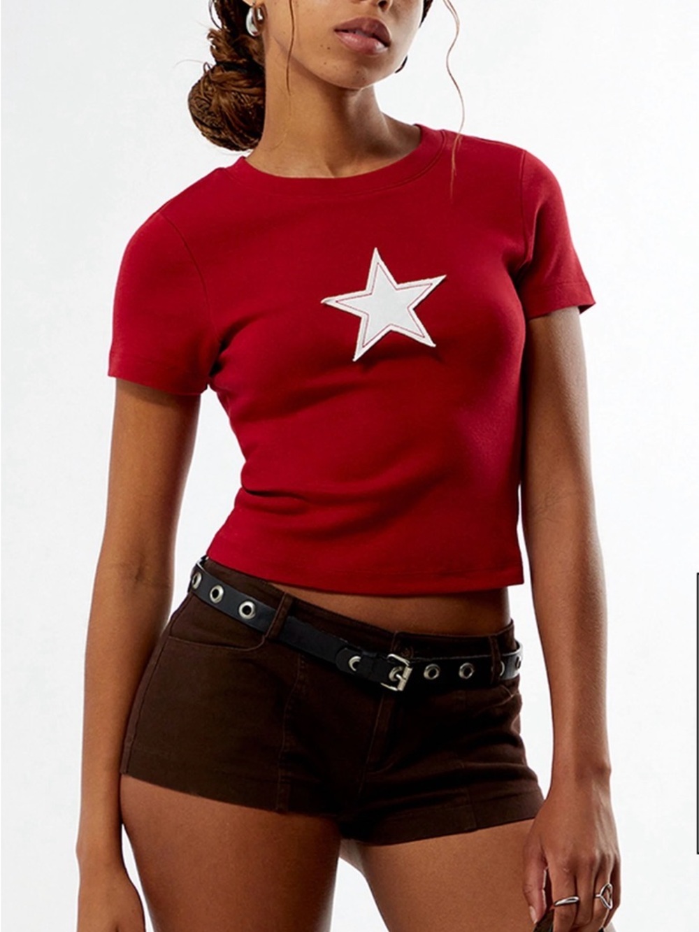PS / LA Star Patch Skimmer T-Shirt (WHITE/BROWN
